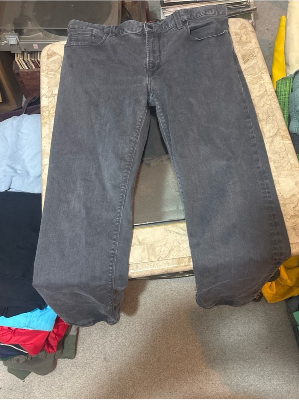 Alberto Fermani Men's Washed Charcoal Relaxed Jeans